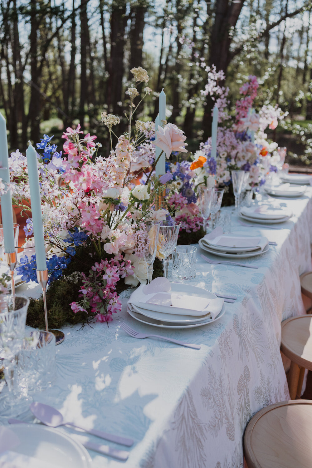 Styled Spring Elopement at Mona Farm featuring the Renee Grace Bridal 'Alana' gowns
