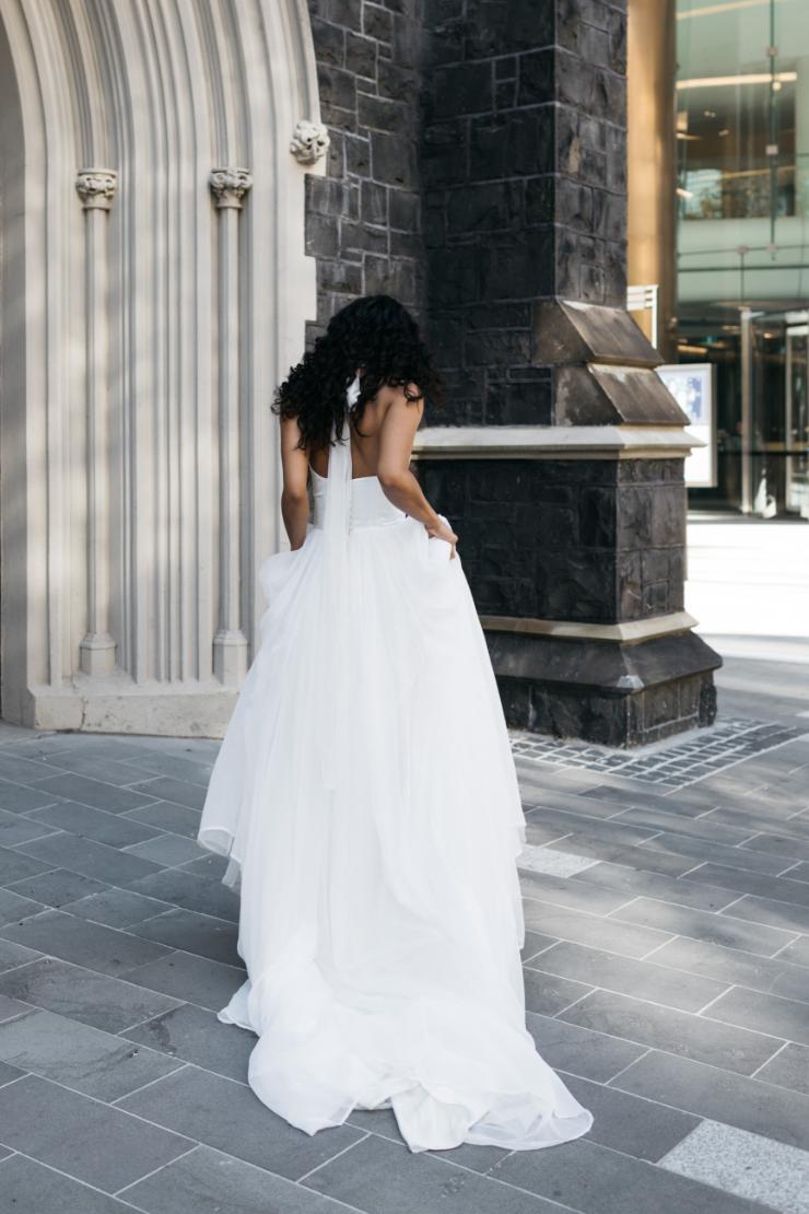 High neck wedding dress Giselle - Leah S Designs Bridal